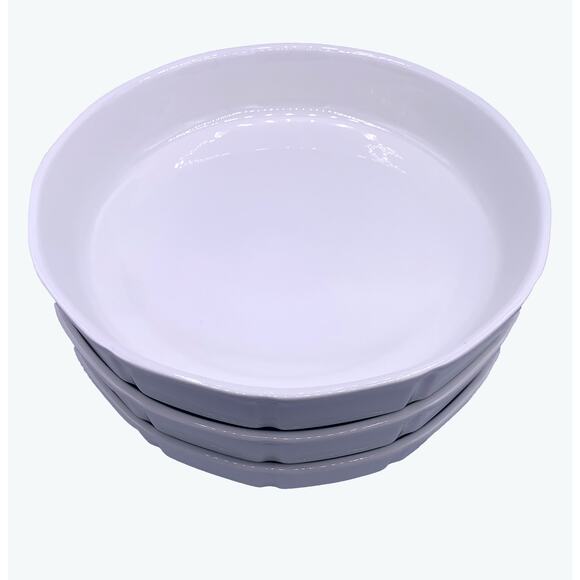 Large Round CAMEO Durable China 10-Inch Commercial Ribbed Baking Dish White - Picture 7 of 7